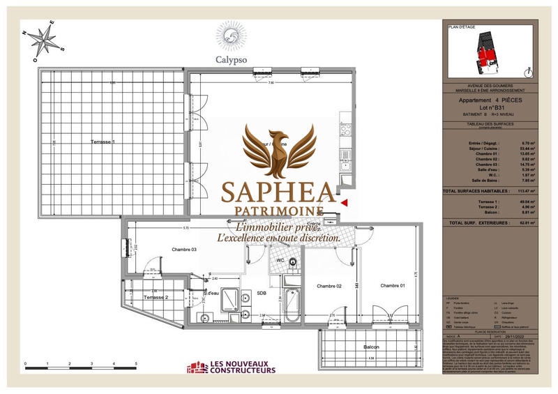 Appartement - 114 m² - 4 pièces