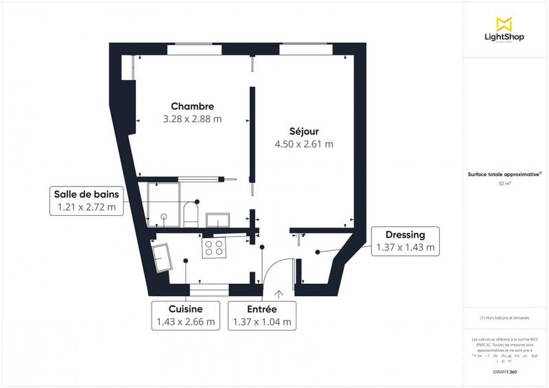 Appartement - 33 m² - 2 pièces