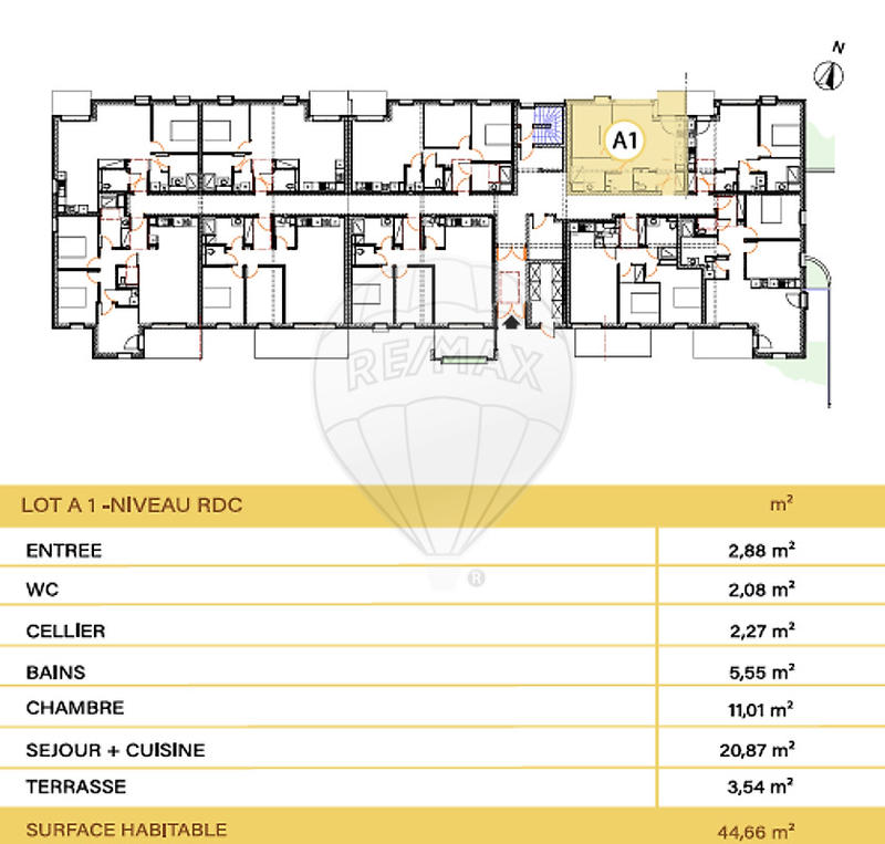 Appartement - 44 m² - 2 pièces