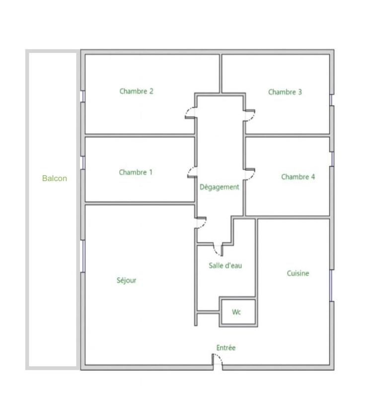 Appartement - 96 m² - 5 pièces