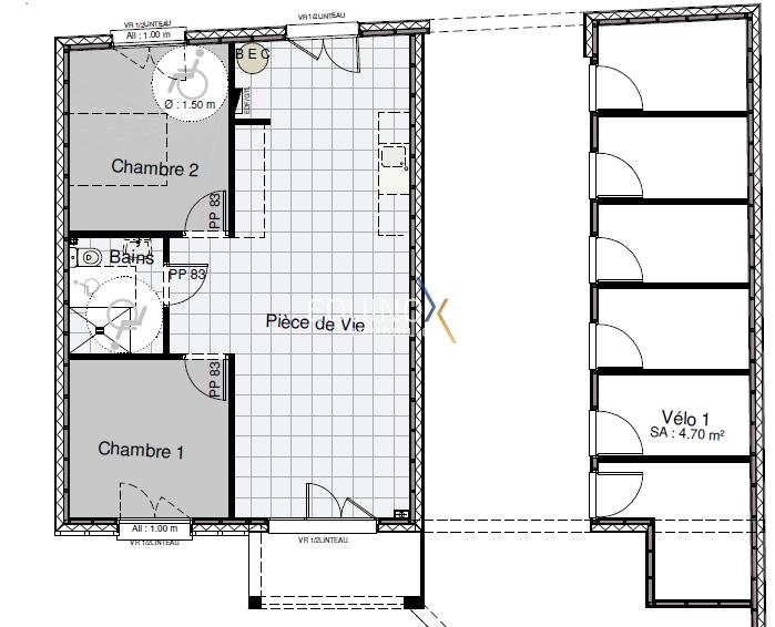 Appartement - 60 m² - 3 pièces