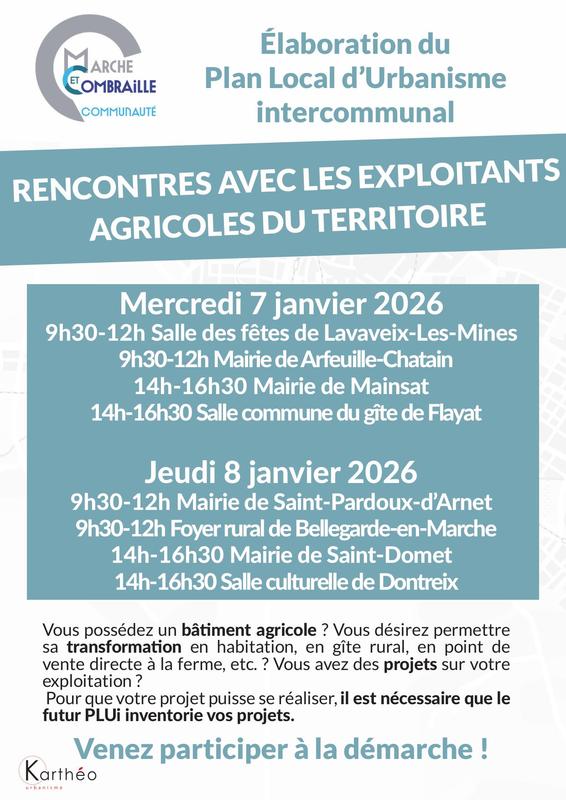 Rencontre avec les Explotants Agricoles du Territoire