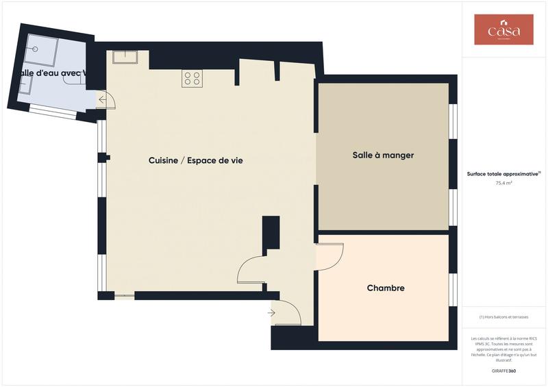 Appartement - 75 m² - 3 pièces