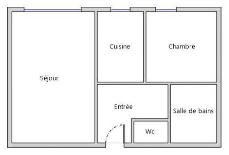 Appartement - 50 m² - 2 pièces