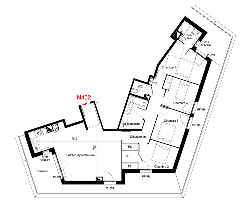 Appartement - 108 m² - 5 pièces