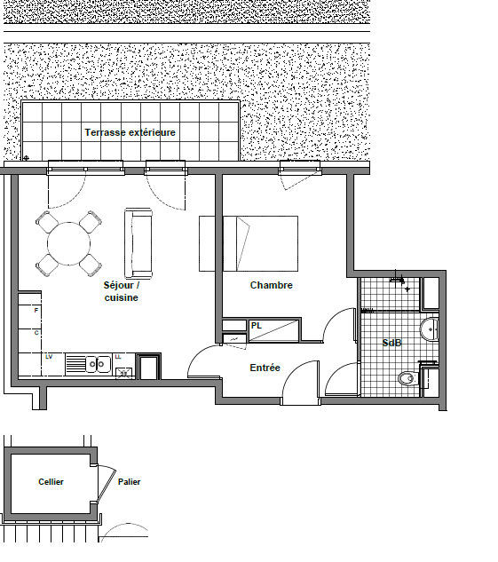Appartement - 47 m² - 2 pièces