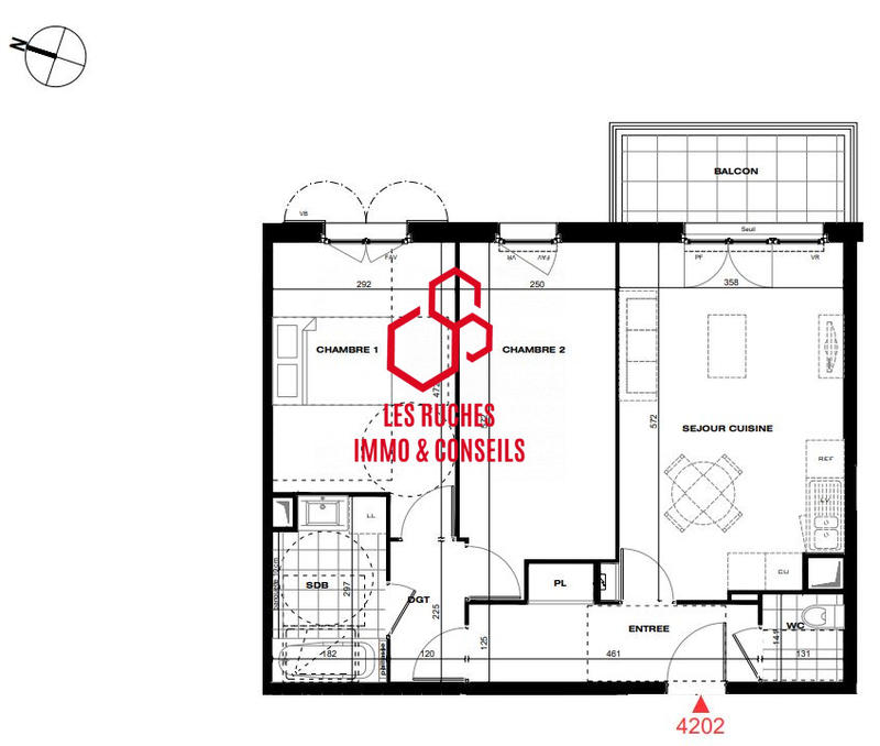 Appartement - 62 m² - 3 pièces