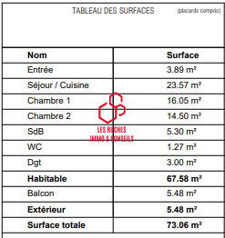 Appartement - 68 m² - 3 pièces