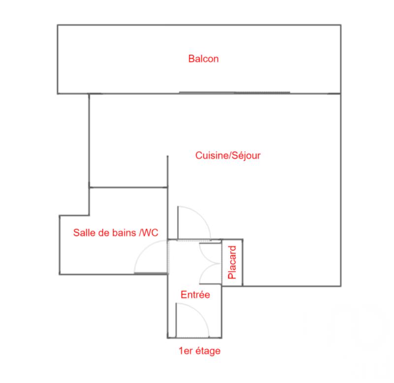 Studio - 25 m² - 1 pièce