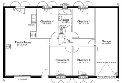 Maison - 91 m² - 5 pièces