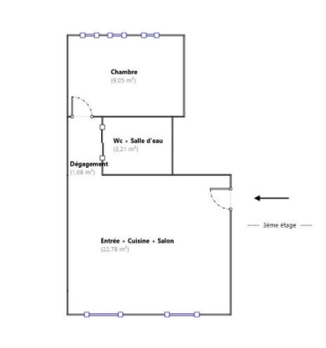 Appartement - 37 m² - 2 pièces