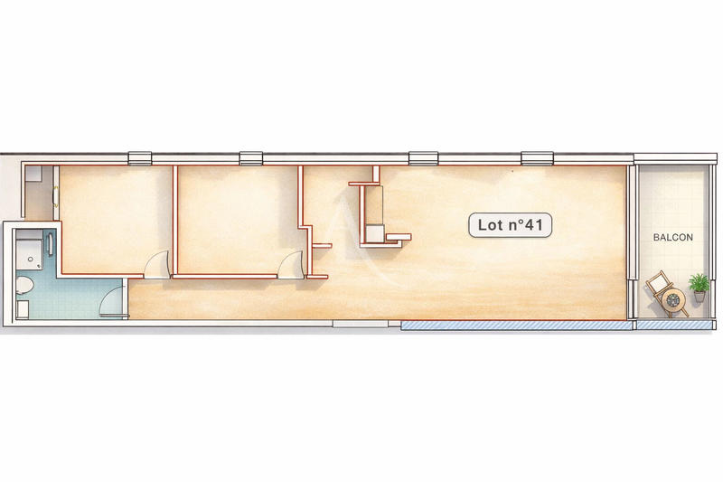 Appartement - 65 m² - 3 pièces