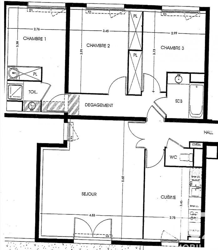 Appartement - 88 m² - 5 pièces