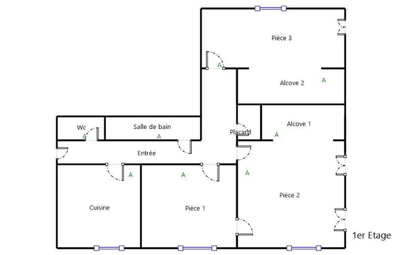 Appartement - 90 m² - 3 pièces