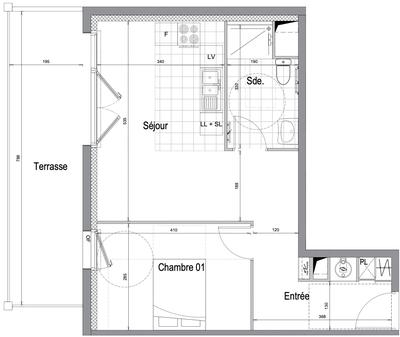 Appartement - 47 m² - 2 pièces
