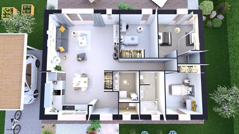 Maison - 80 m² - 4 pièces