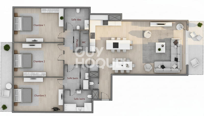 Appartement - 87 m² - 4 pièces