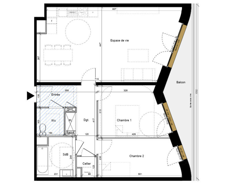 Appartement - 75 m² - 3 pièces