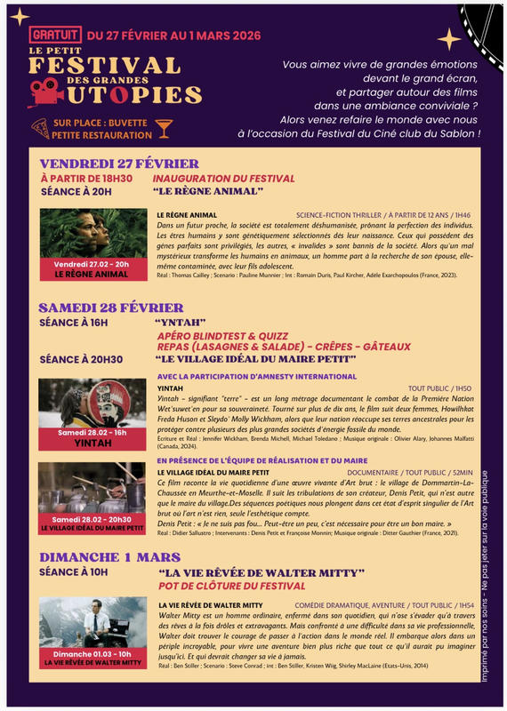 Festival de l'utopie par le ciné club du Sablon