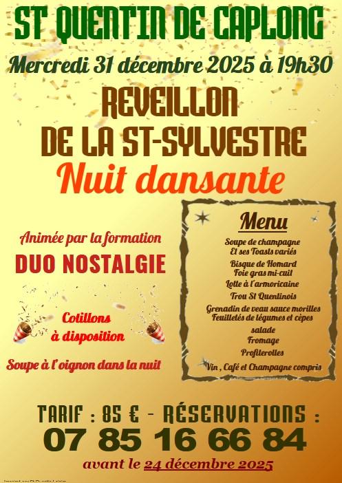 Réveillon de la Saint Sylvestre par Saint-Quentin Loisirs
