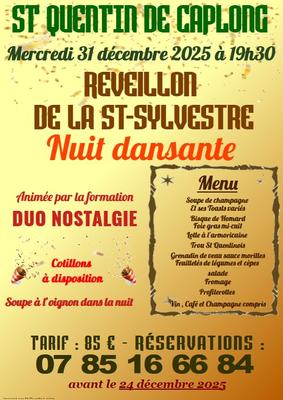 Réveillon de la Saint Sylvestre par Saint-Quentin Loisirs