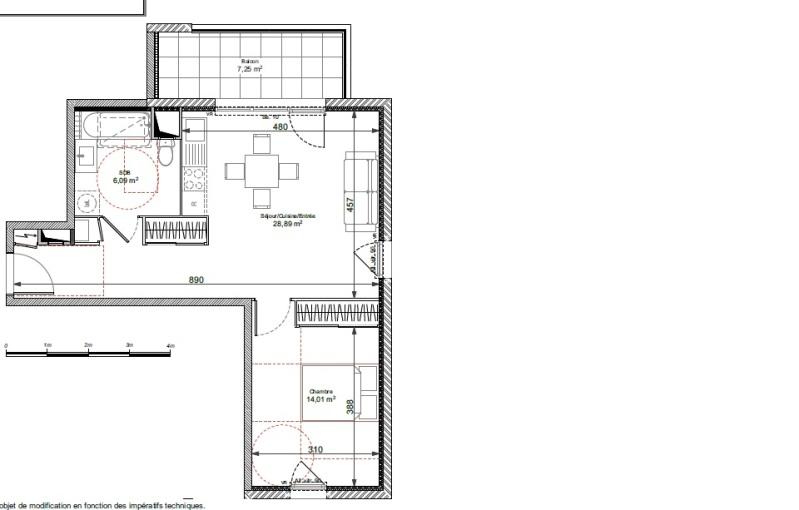 Appartement - 48 m² - 2 pièces