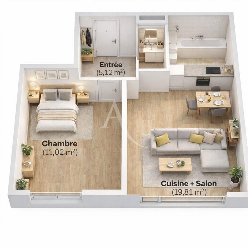 Appartement - 39 m² - 2 pièces