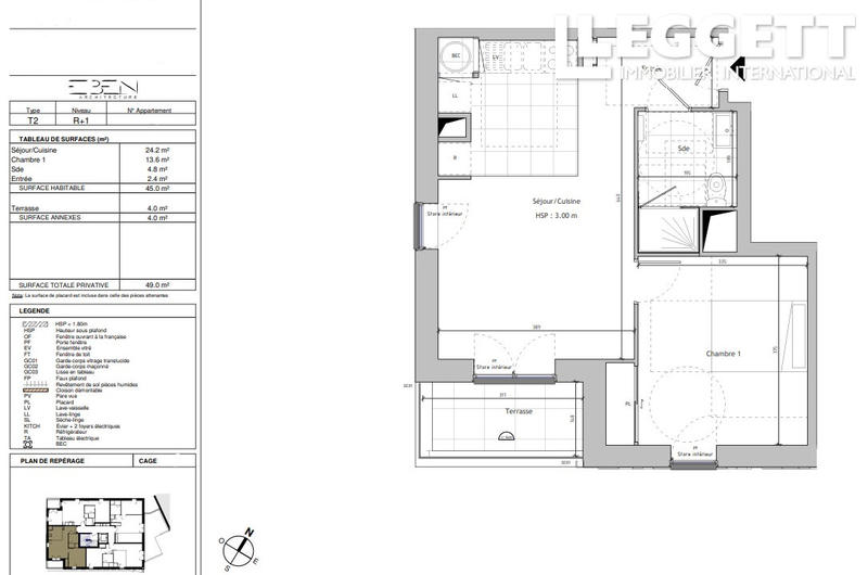 Appartement - 41 m² - 2 pièces