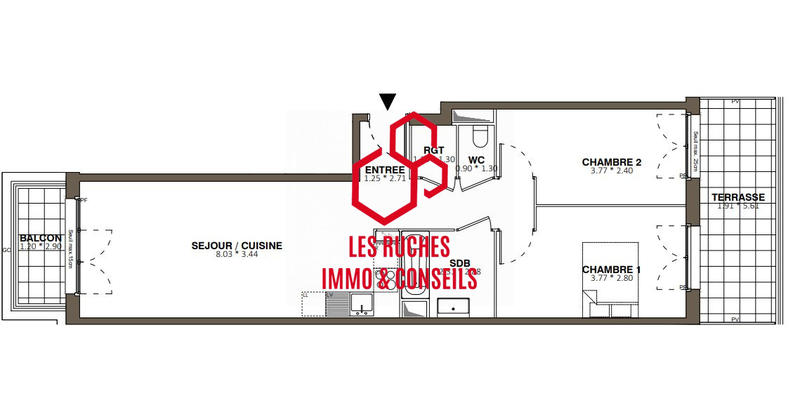 Appartement - 64 m² - 3 pièces