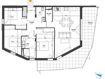 Appartement - 85 m² - 4 pièces