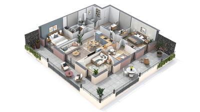 Appartement - 93 m² - 5 pièces