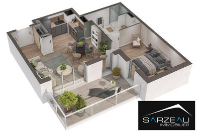 Appartement - 48 m² - 2 pièces