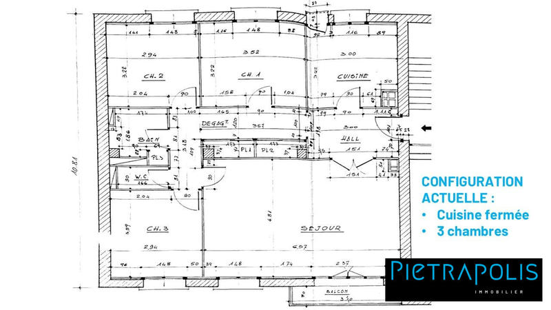 Appartement - 94 m² - 4 pièces