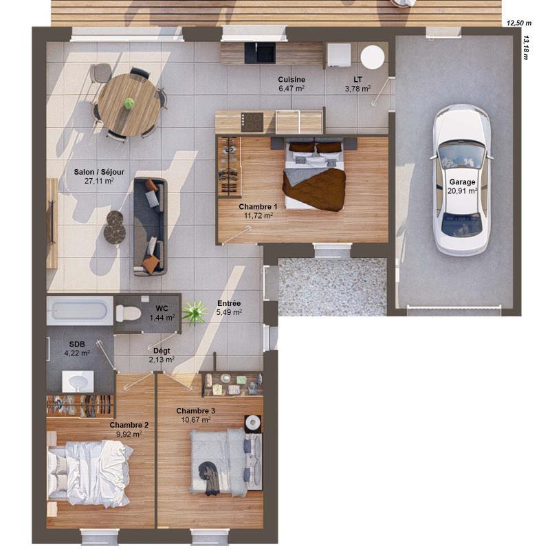 Maison - 83 m² - 5 pièces