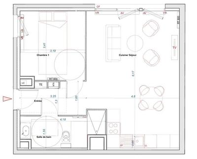 Appartement - 50 m² - 2 pièces