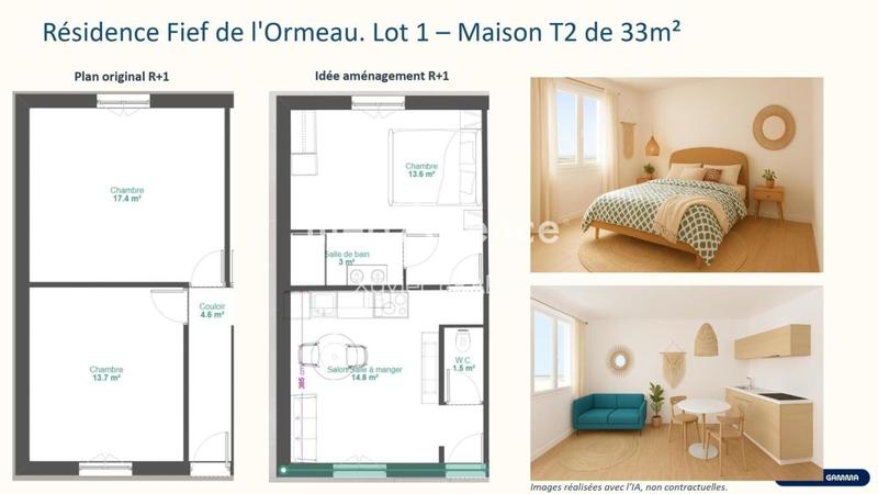 Appartement - 33 m² - 2 pièces