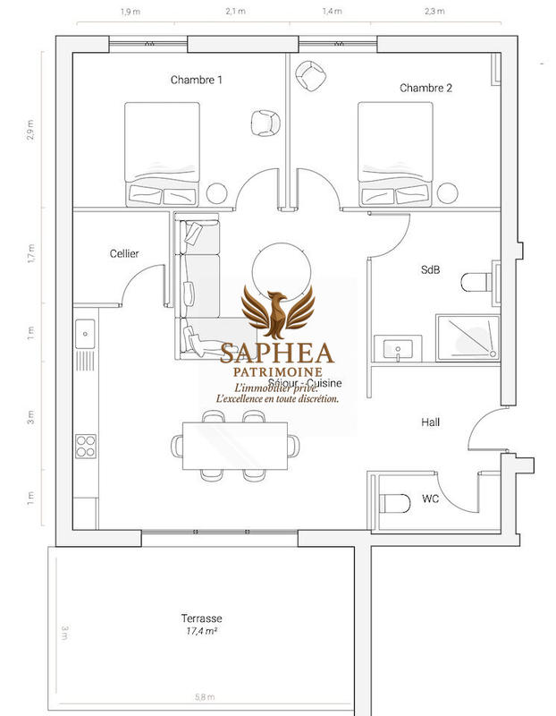 Appartement - 70 m² - 3 pièces