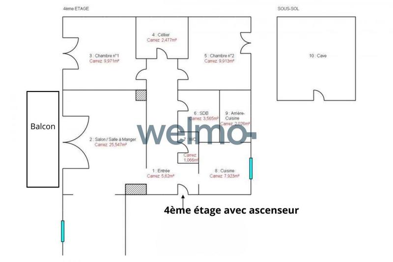 Appartement - 70 m² - 4 pièces