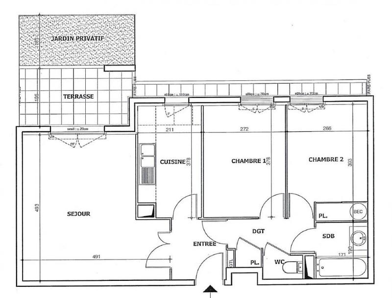 Appartement - 61 m² - 3 pièces