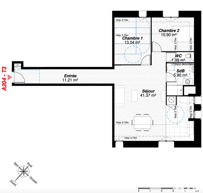 Appartement - 84 m² - 3 pièces
