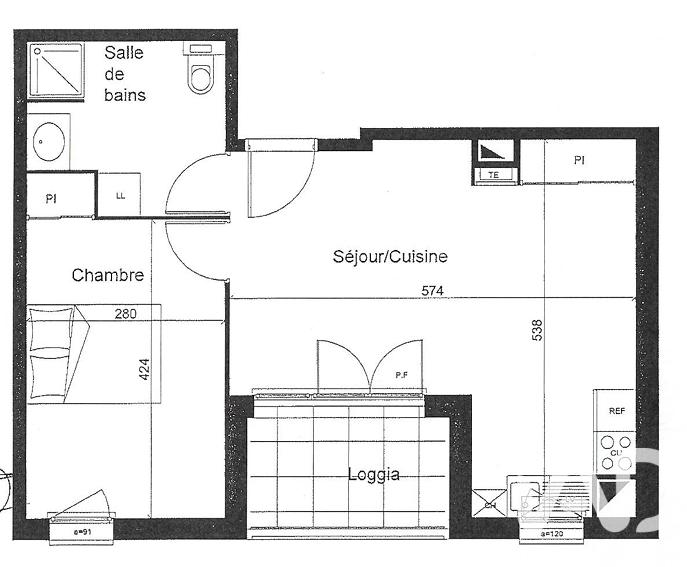 Appartement - 42 m² - 2 pièces