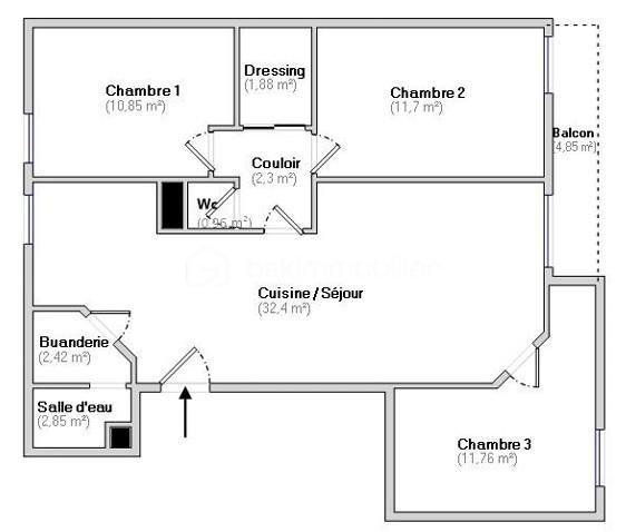 Appartement - 77 m² - 4 pièces