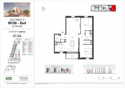 Appartement - 70 m² - 3 pièces
