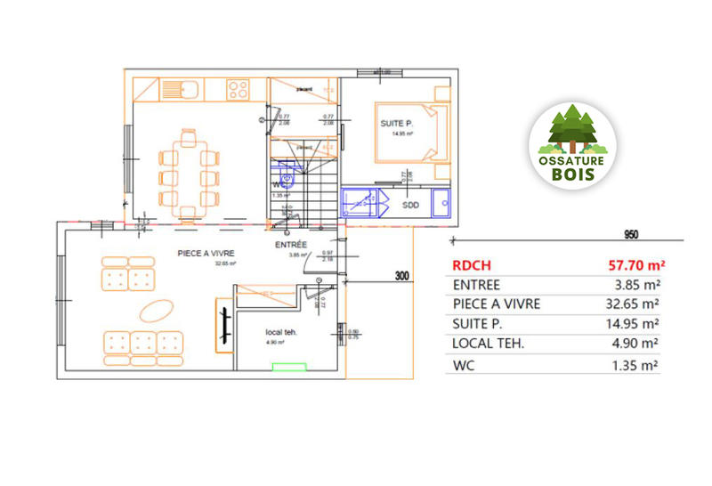 Maison - 113 m² - 5 pièces