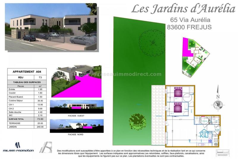 Appartement - 74 m² - 3 pièces