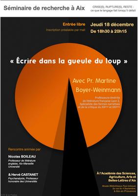 Conférence : Ecrire dans la gueule du loup