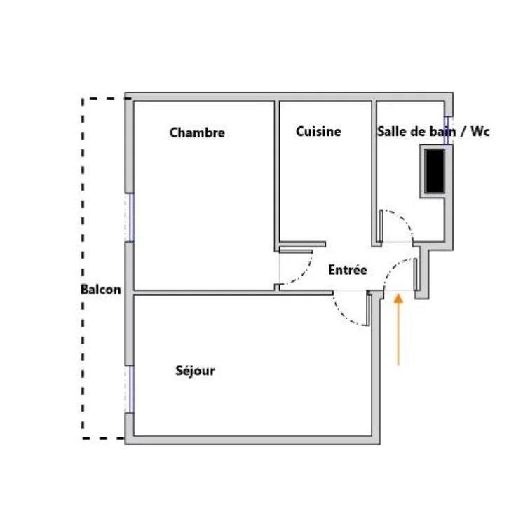 Appartement - 37 m² - 2 pièces