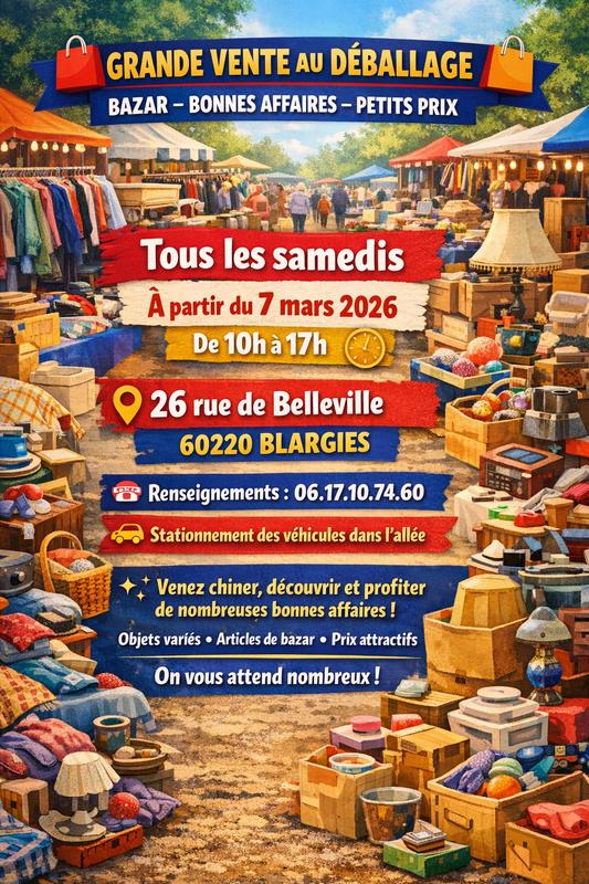 Vente au déballage animalerie et bazar