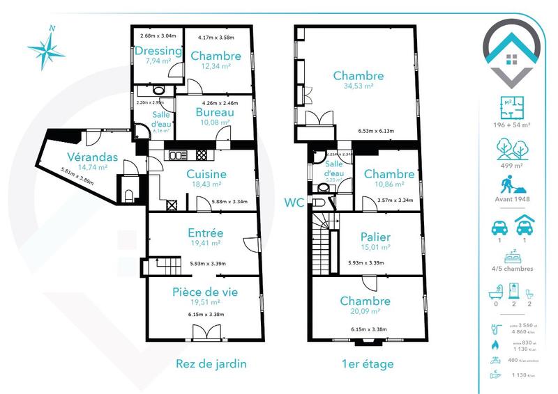 Maison - 196 m² - 6 pièces