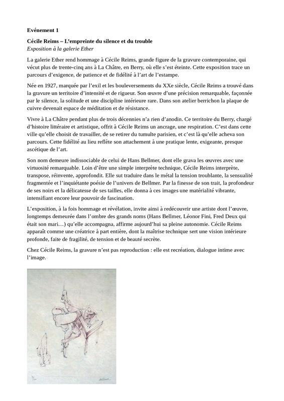 L'amour et le trouble, "l'empreinte du silence et du trouble ", Galerie Ether